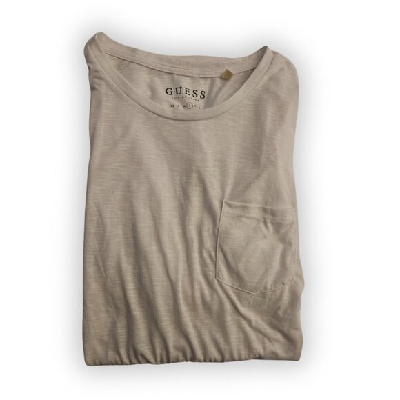 GUESS LIGHTWEIGHT WHITE POCKET TEE SIZE LARGE - Picture 1 of 2